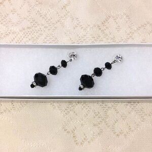 NEW Handcrafted Black Beads Drop Earrings Women Fashion Jewelry Gifts